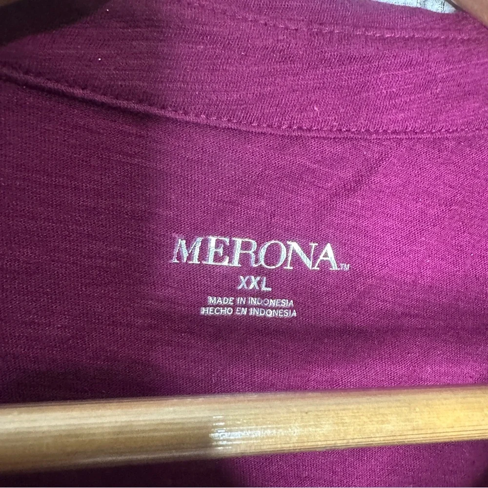 EUC Merona Women's Maroon Button-Down Shirt Size XXL - Picture 5 of 13